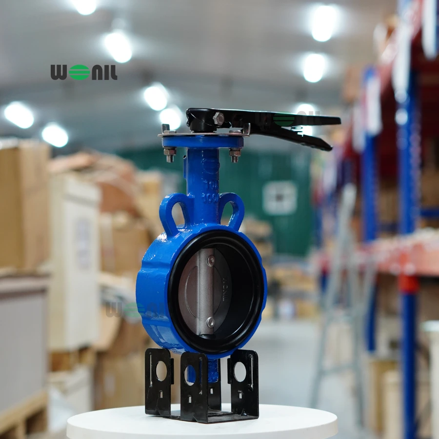 Van Bướm Wonil Tay Gạt Gang DN100 Hình ảnh van bướm Wonil tay gạt gang DN100