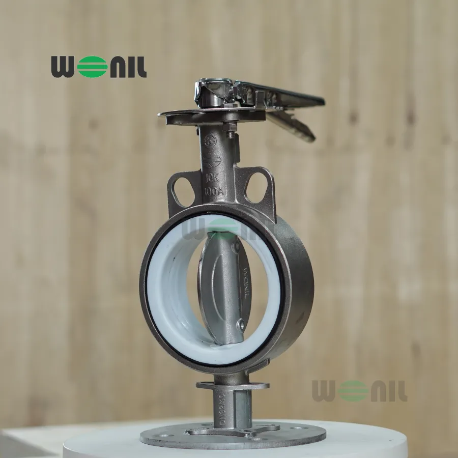 van bướm Wonil tay gạt inox DN100