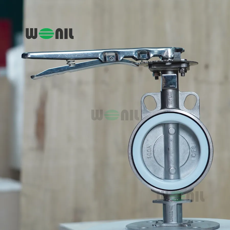 van bướm Wonil tay gạt inox DN100