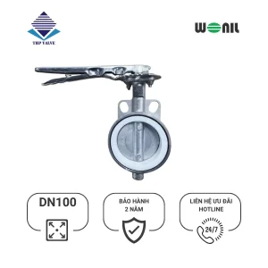 van bướm Wonil tay gạt inox DN100
