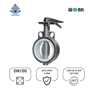 van bướm Wonil tay gạt inox DN100