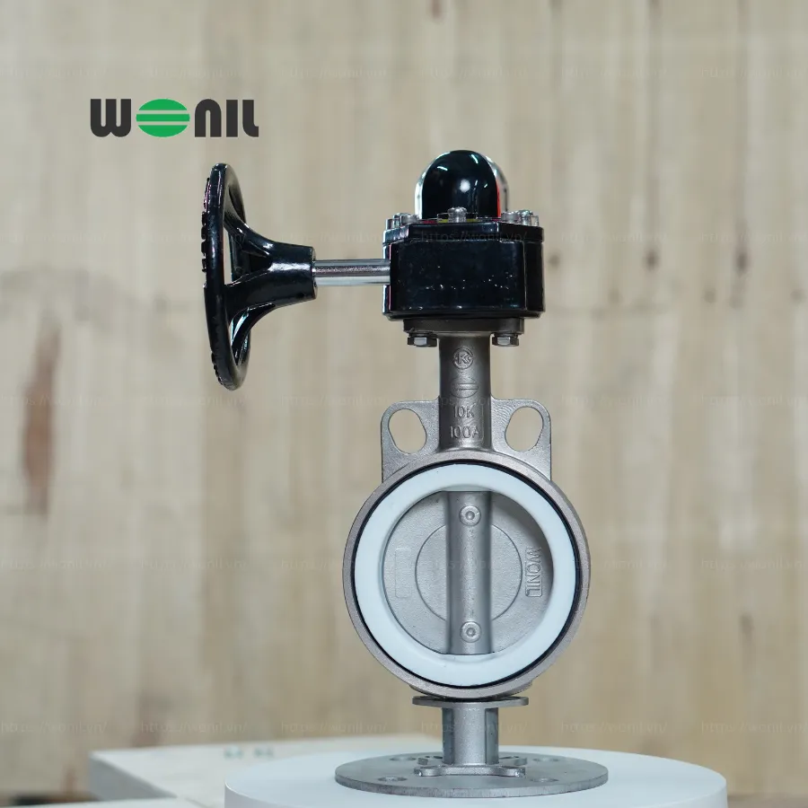 Van Bướm Wonil Tay Quay Inox DN100 Van Bướm Wonil Tay Quay Inox DN100