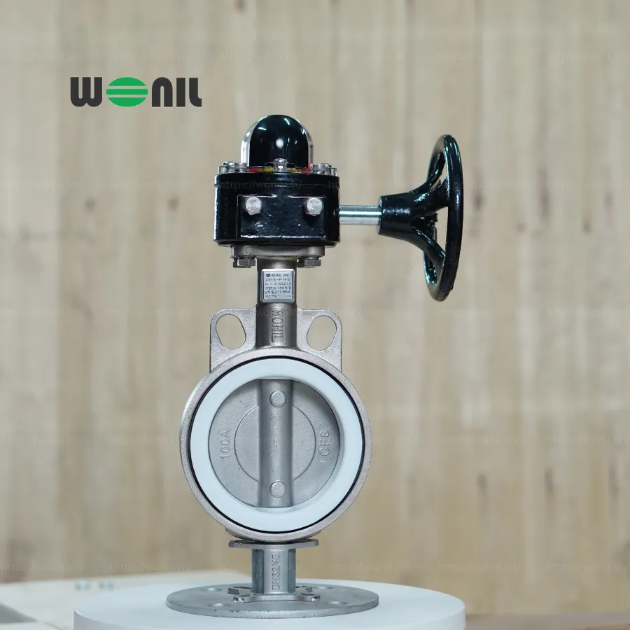 Van Bướm Wonil Tay Quay Inox DN100 Van Bướm Wonil Tay Quay Inox DN100