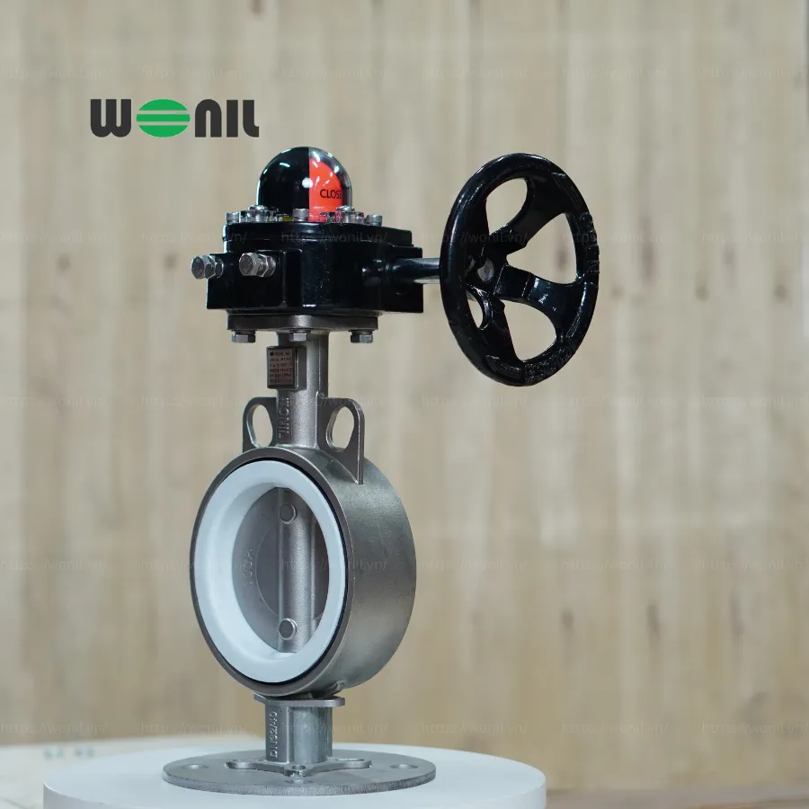 Van Bướm Wonil Tay Quay Inox DN100 Van Bướm Wonil Tay Quay Inox DN100
