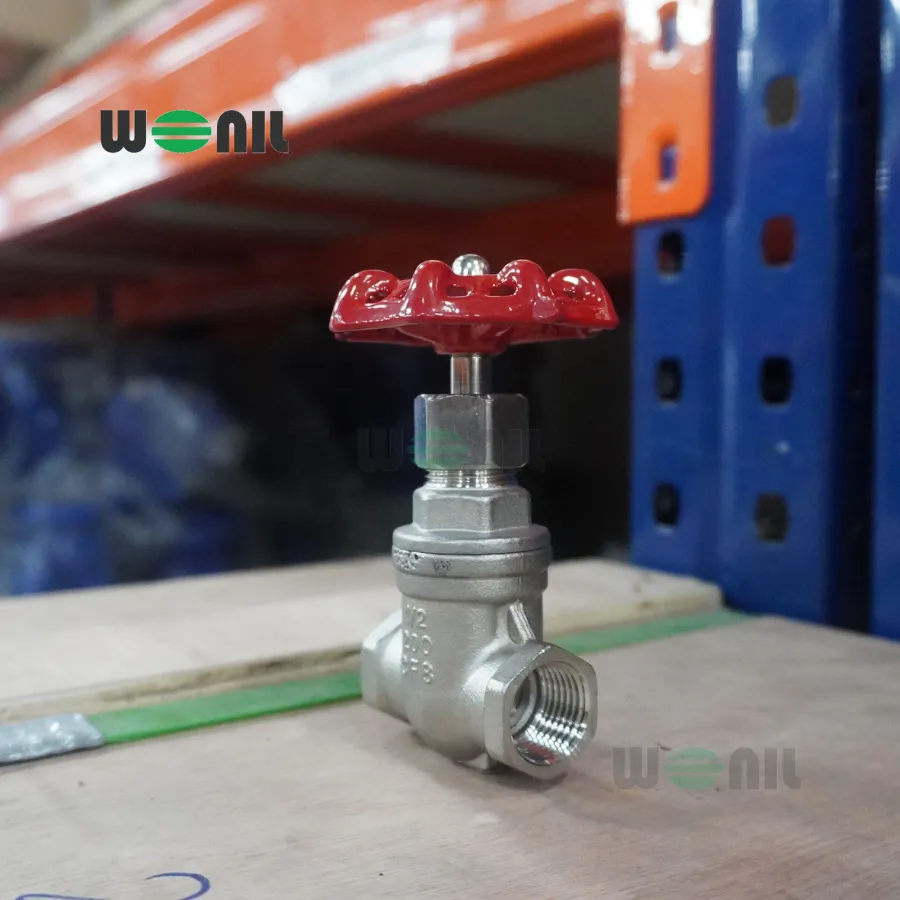 Van cổng tay quay Wonil nối ren Inox DN15