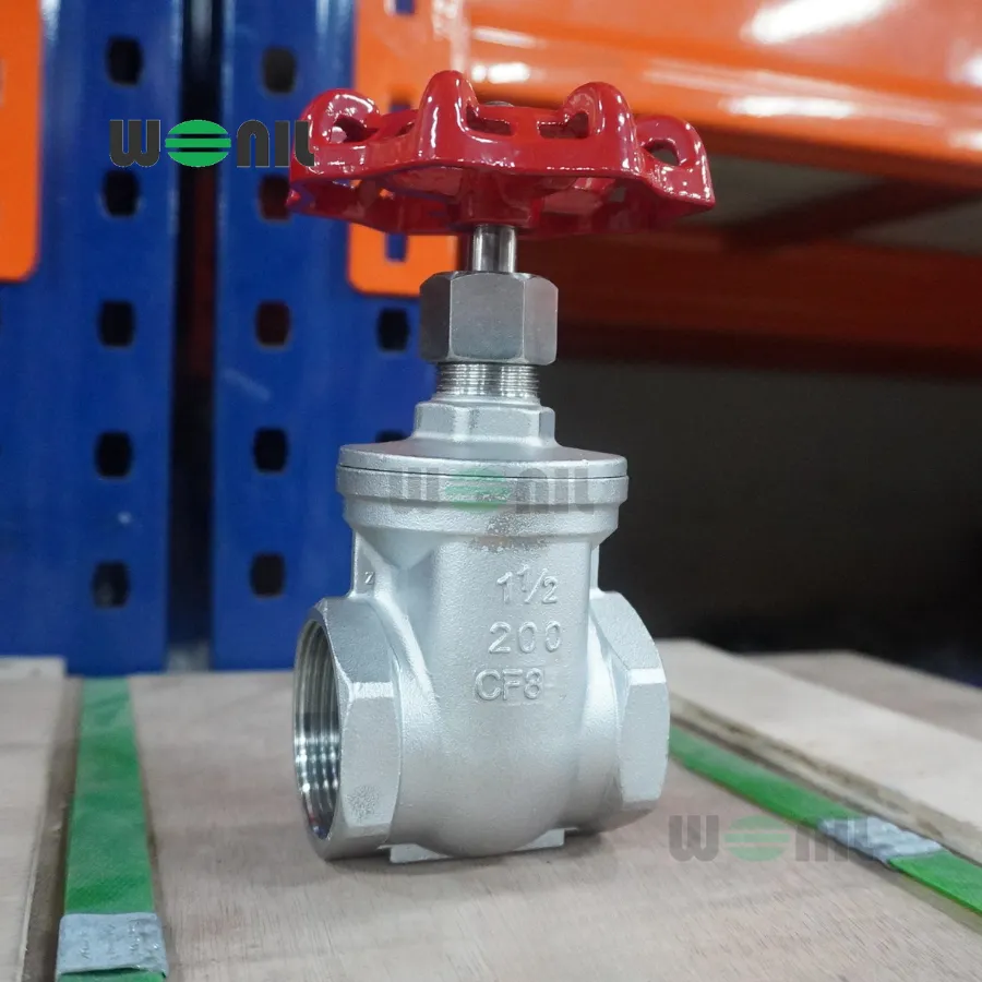 Van cổng Wonil nối ren tay quay inox DN40
