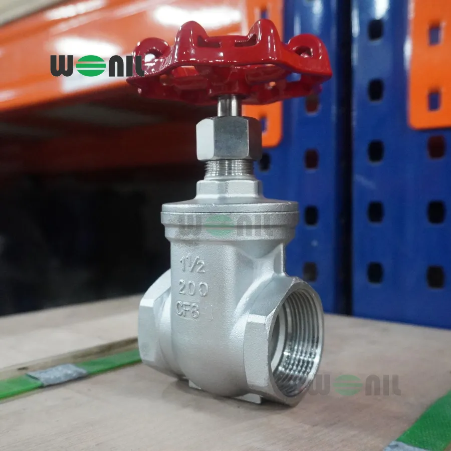 Van cổng Wonil nối ren tay quay inox DN40