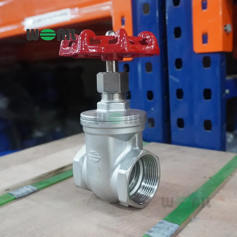 Van cổng Wonil nối ren tay quay inox DN40