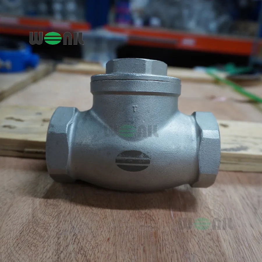 van 1 chiều lá lật Wonil nối ren Inox DN40