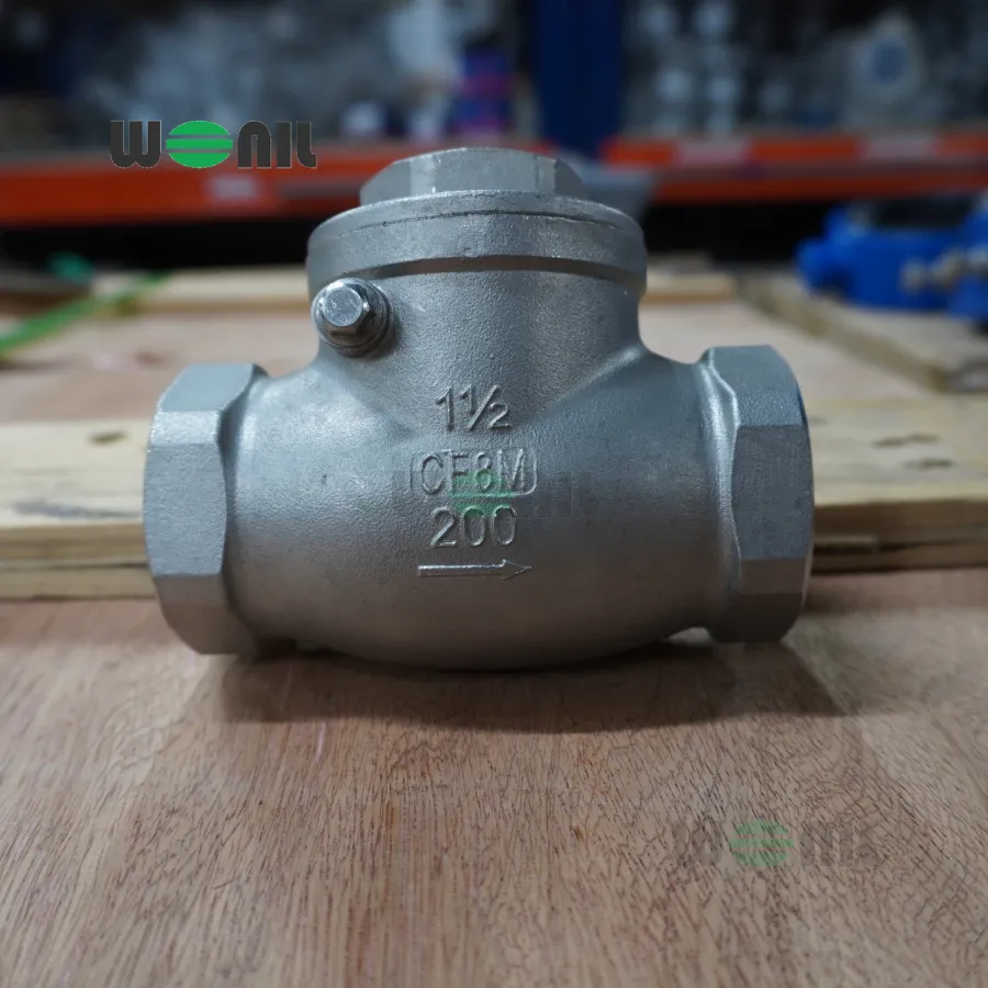 van 1 chiều lá lật Wonil nối ren Inox DN40