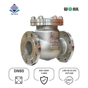 Van 1 chiều Wonil Lá Lật Mặt Bích Inox DN80 Van 1 chiều Wonil Lá Lật Mặt Bích Inox DN80