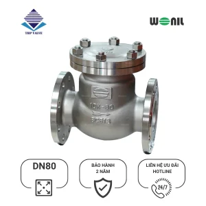 Van 1 chiều Wonil Lá Lật Mặt Bích Inox DN80 Van 1 chiều Wonil Lá Lật Mặt Bích Inox DN80