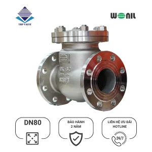 Van 1 chiều Wonil Lá Lật Mặt Bích Inox DN80 Van 1 chiều Wonil Lá Lật Mặt Bích Inox DN80