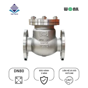 Van 1 chiều Wonil Lá Lật Mặt Bích Inox DN80