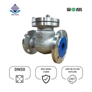 Van 1 chiều Wonil Lá Lật Mặt Bích Inox DN50 Van 1 chiều Wonil Lá Lật Mặt Bích Inox DN50