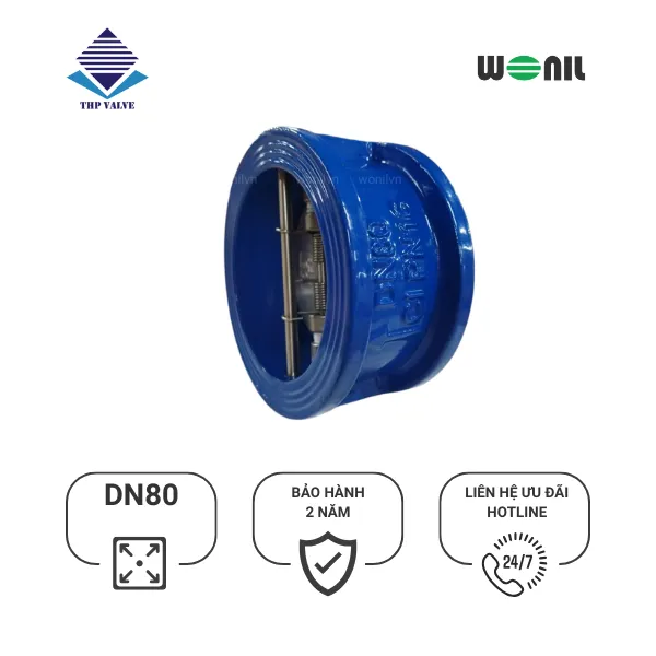 van-mot-chieu-wonil-canh-buom-gang-dn80 Van 1 chiều Wonil Cánh Bướm Gang DN80