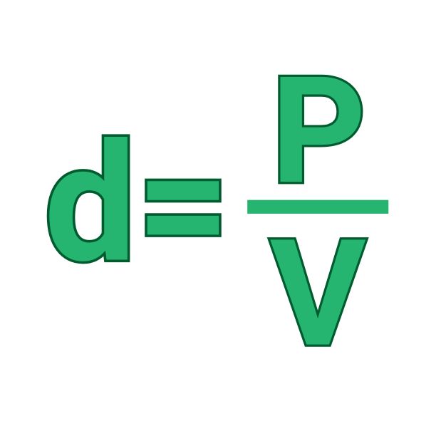 Công thức tính trọng lượng riêng: d=p/v