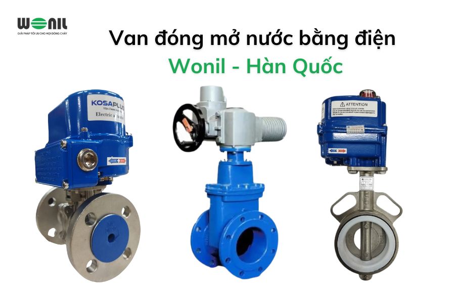 Van đóng mở nước bằng điện Wonil Hàn Quốc