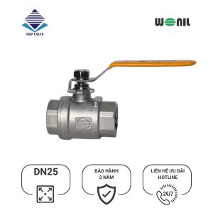 Van bi Wonil tay gạt inox nối ren DN25