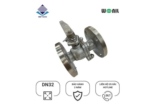 Van Bi Wonil Tay Gạt Inox Mặt Bích DN32