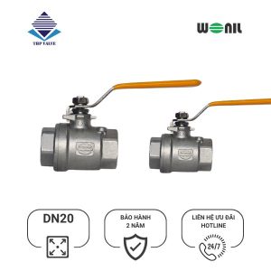 Van bi tay gạt inox Wonil nối ren DN20