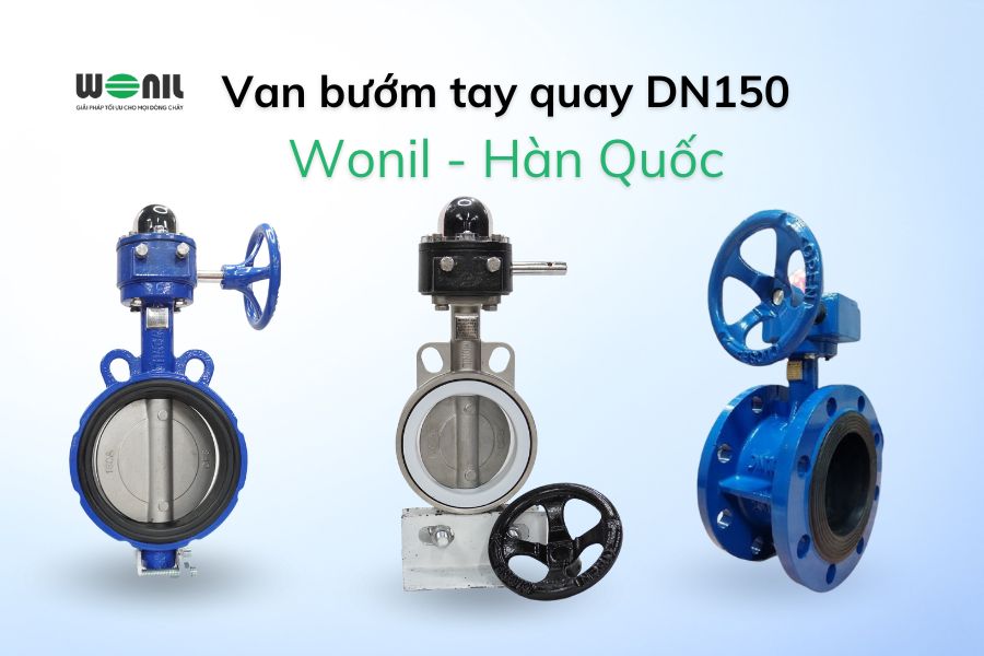 Van bướm tay quay DN150 Wonil