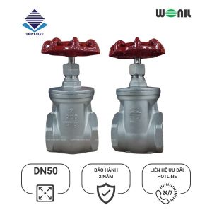 Van Cổng Wonil Nối Ren Tay Quay Inox DN50