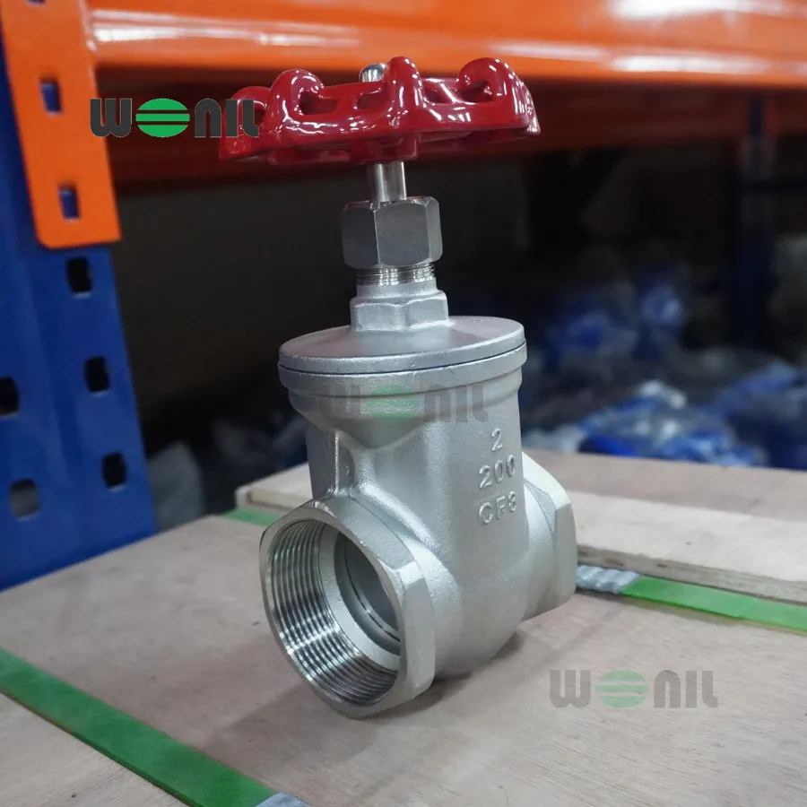 Van Cổng Wonil Nối Ren Tay Quay Inox DN50