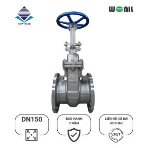 Van Cổng Wonil Ty Nổi Tay Quay Inox DN150