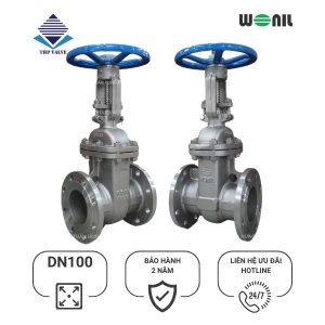 Hình ảnh Van Cổng Wonil Ty Nổi Tay Quay Inox DN100