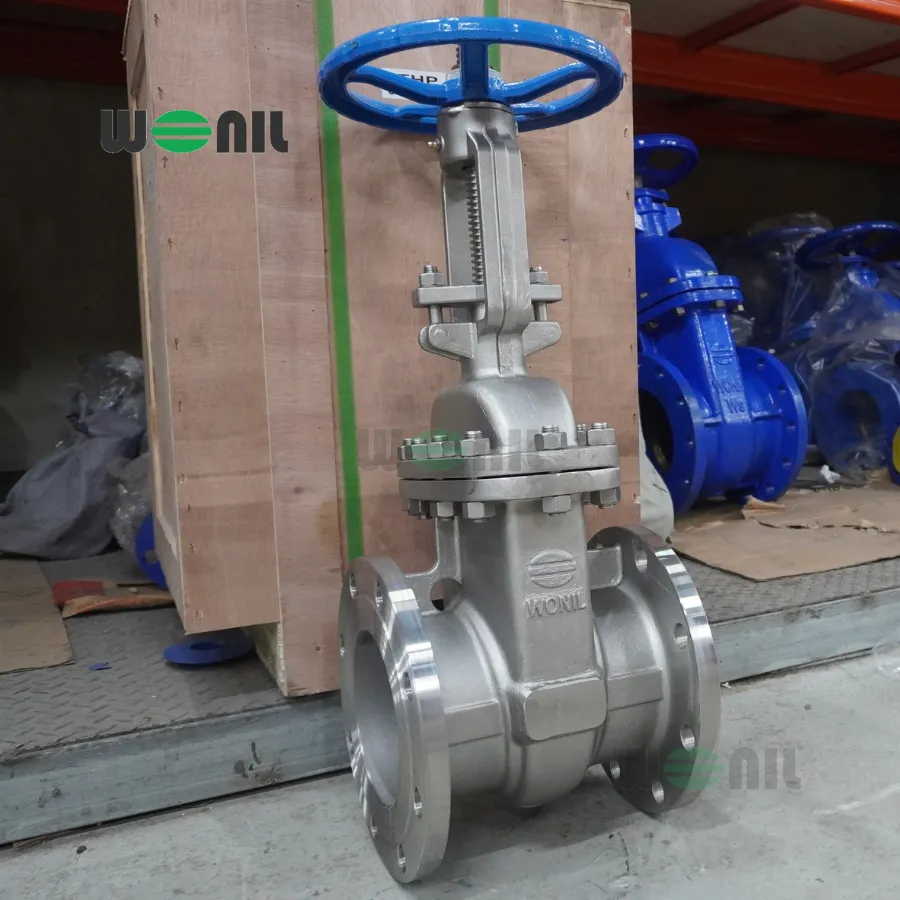 Van Cổng Wonil Ty Nổi Tay Quay Inox DN150