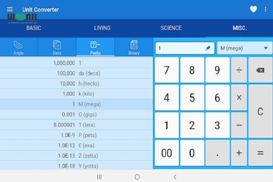 Ứng dụng trực tuyến Convert Units