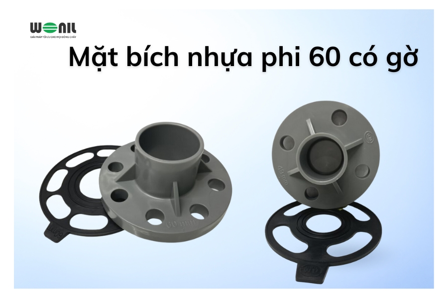 Mặt bích nhựa phi 60 có gờ