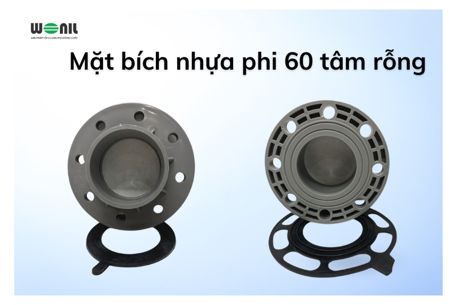 Mặt bích nhựa phi 60 có tâm rỗng