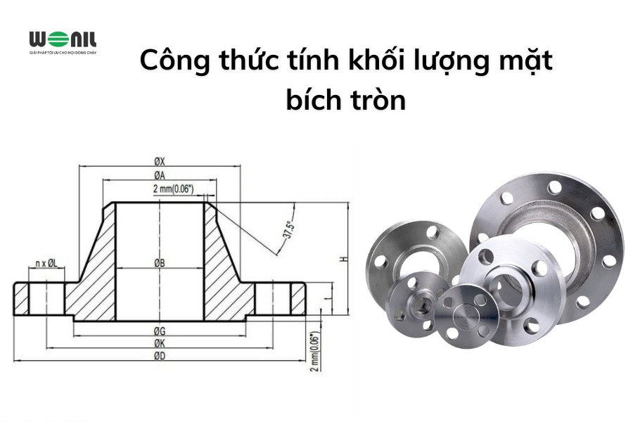 Công thức tính khối lượng mặt bích tròn