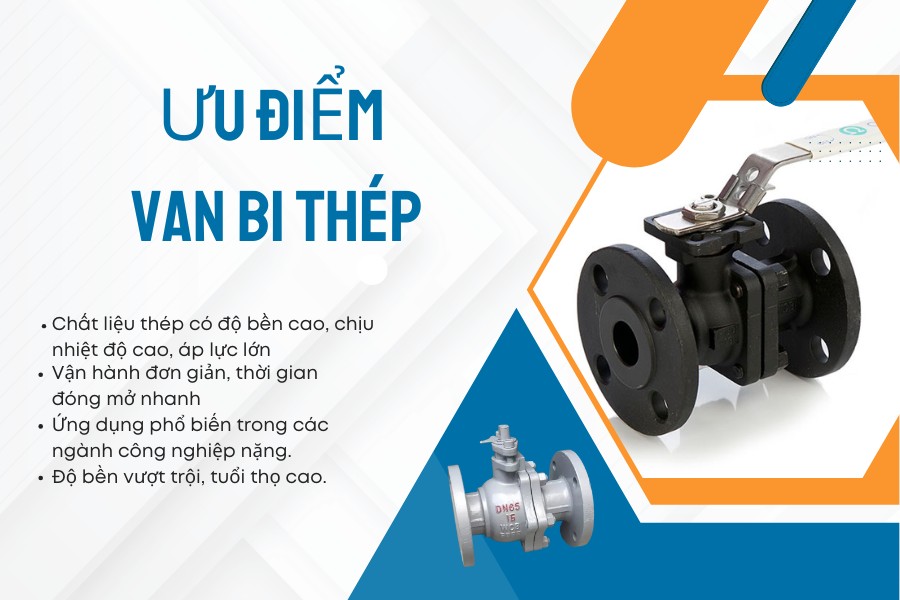 Ưu điểm của van bi thép