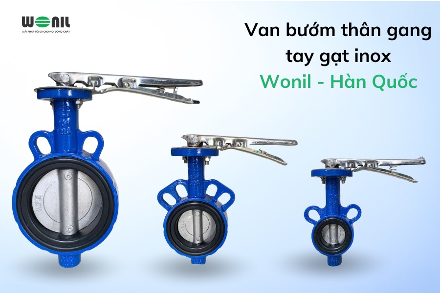 Van bướm thân gang tay gạt inox Wonil