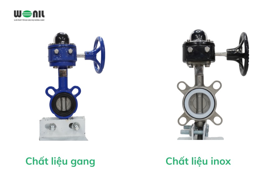 Chất liệu van inox và gang