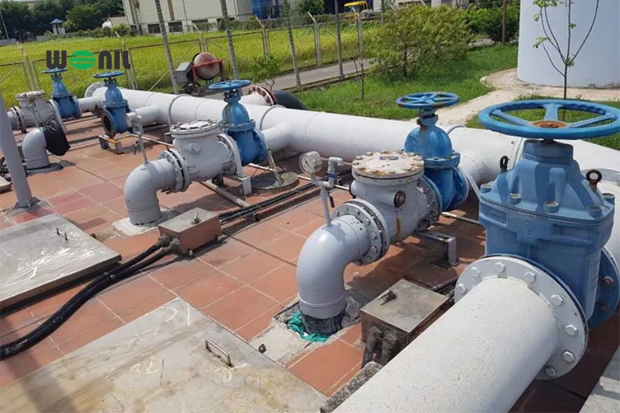Hình ảnh thực tế van cổng lắp bích được lắp 