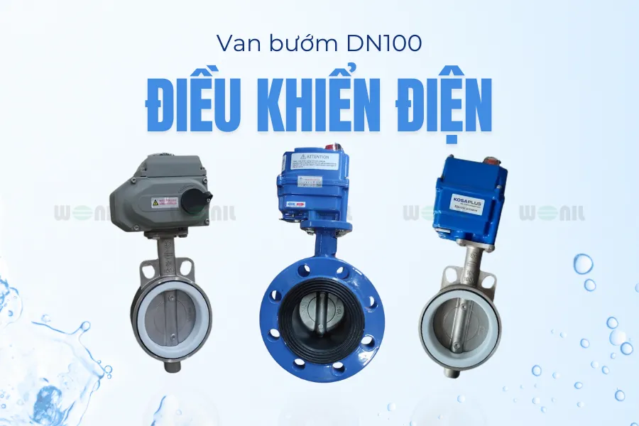 Van bướm điện DN100 chính hãng chất lượng giá tốt