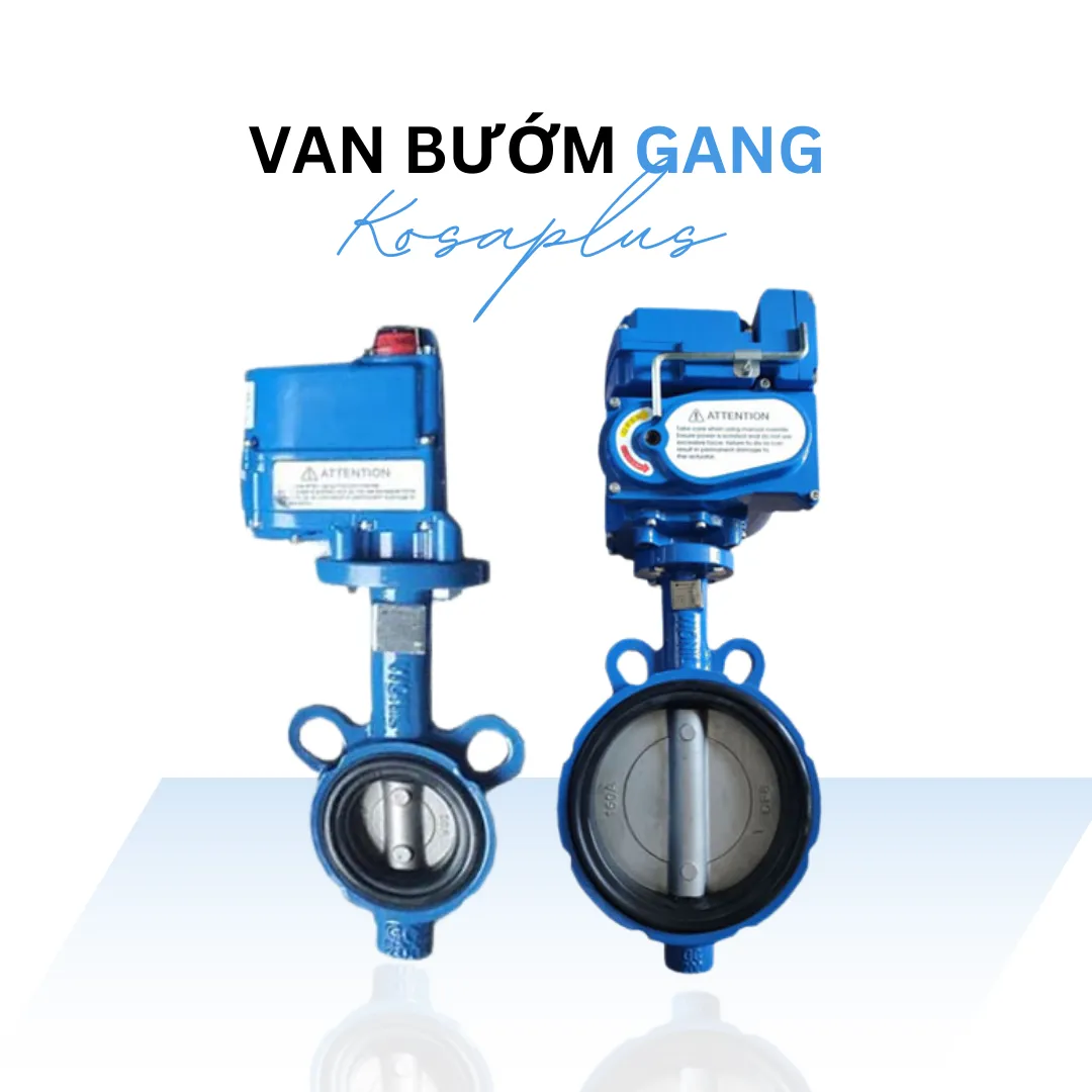 Van bướm gang cánh inox điều khiển điện Kosaplus