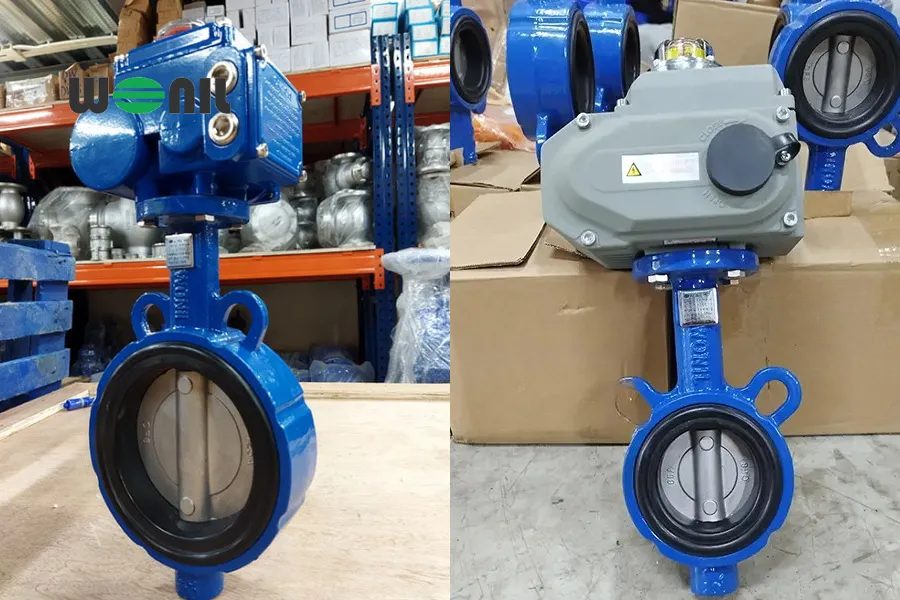 Van bướm gang động cơ điện