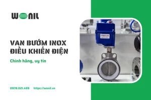 Van bướm inox điều khiển điện chính hãng, uy tín