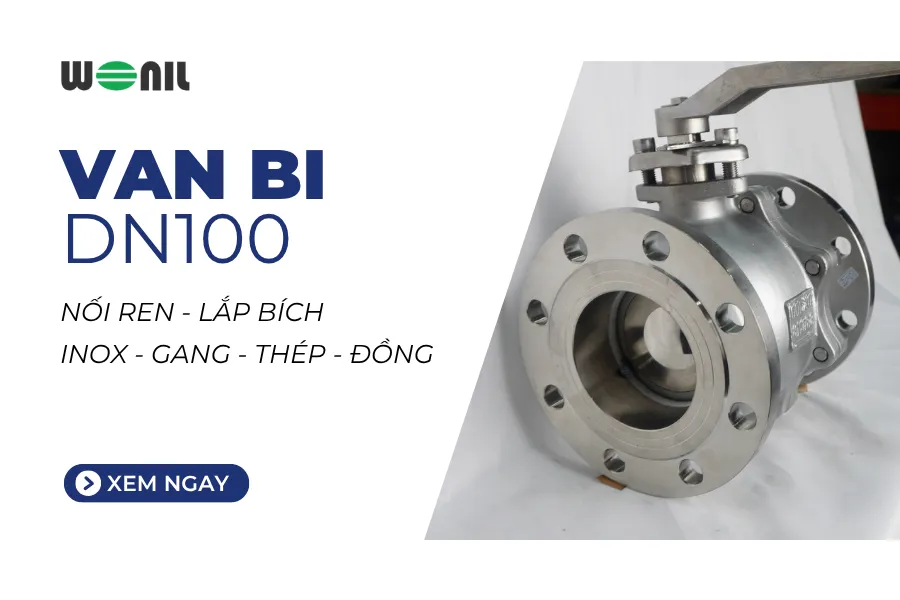 Van bi DN100 chuẩn hàng chính hãng, giá tốt