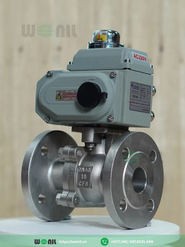 Van bi điều khiển điện: Cấu tạo, Phân loại, Ứng dụng Van bi điện Haitima lắp bích Đài Loan