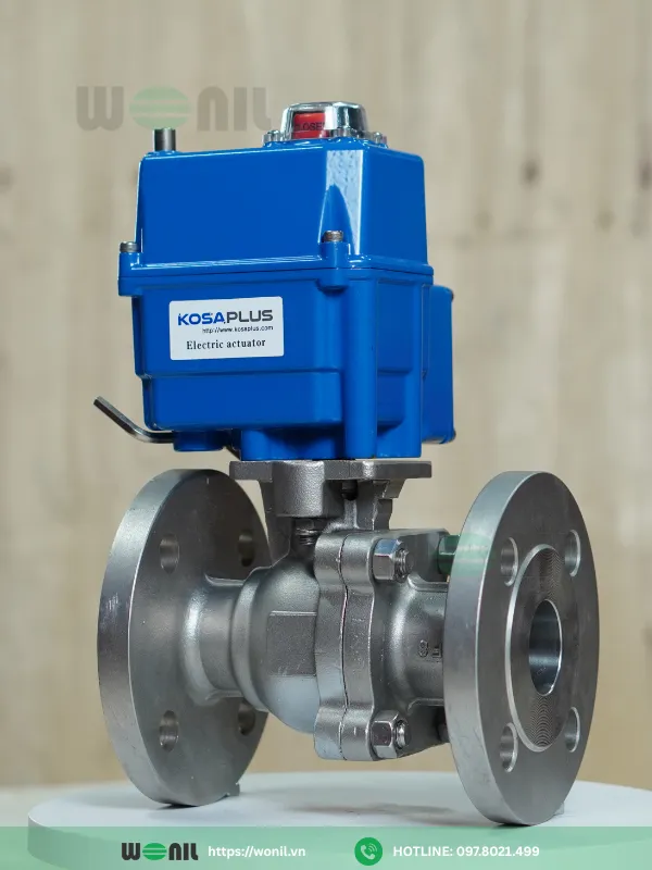 Van bi điều khiển điện: Cấu tạo, Phân loại, Ứng dụng Van bi điện Kosaplus lắp bích - Hàn Quốc