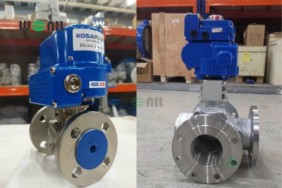 Van bi inox điều khiển điện Kosaplus nối bích