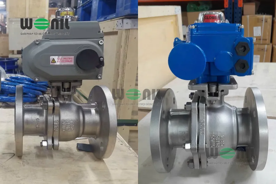 Van bi lắp bích điều khiển điện