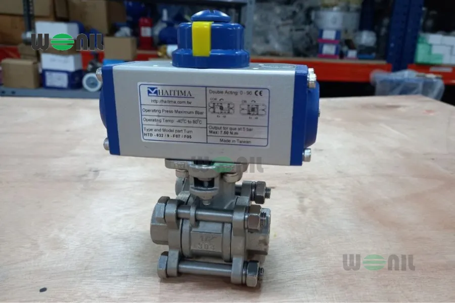 Van bi 3 mảnh điều khiển khí nén