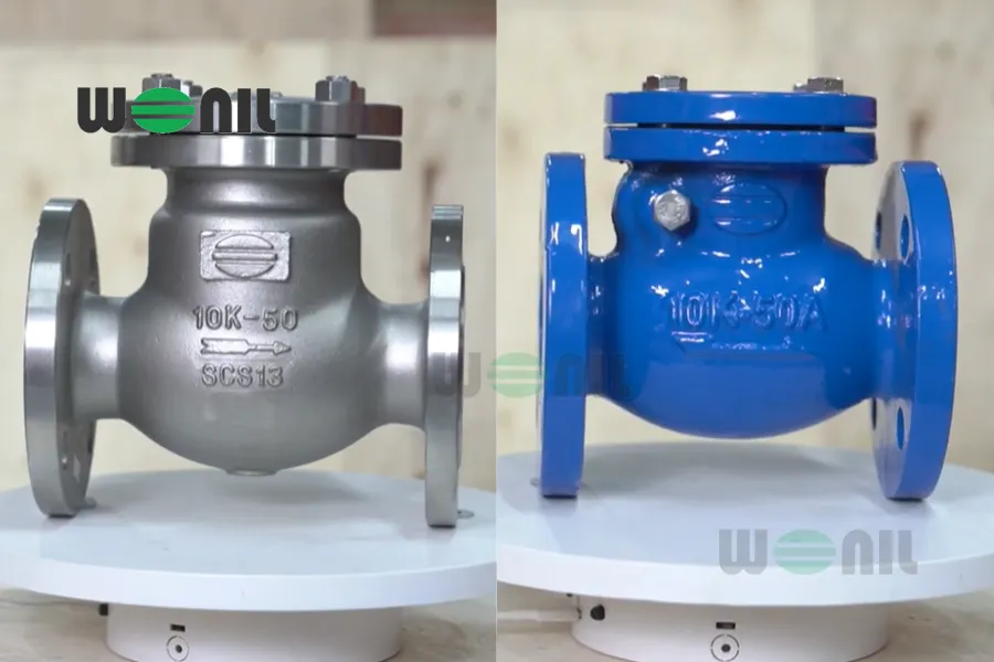 Van nước một chiều lá lật inox và gang
